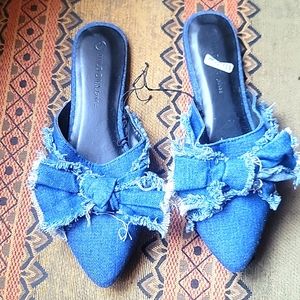 denim mules